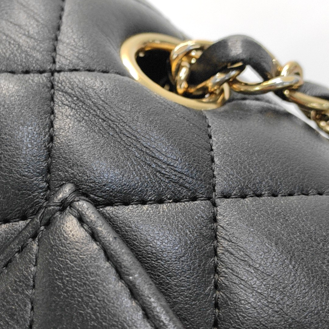 Chanel Timeless Classic Flap Medium Black Lambskin Leather Gold Hardware, 2015-16