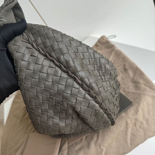 Sold Bottega Veneta Belly Hobo Intrecciato Grey Leather Medium 40cm