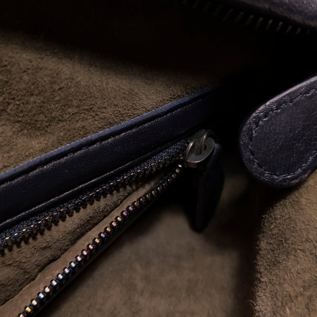 Bottega Veneta Hobo Maxi Midnight Navy Black leather Tiny Fringes 50cm