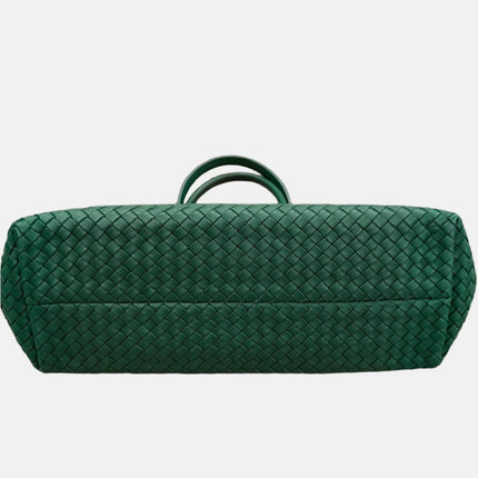 Sold Bottega Veneta Cabat Large Intreccio Leather Tote Bag Dark Green with Pouch 40cm
