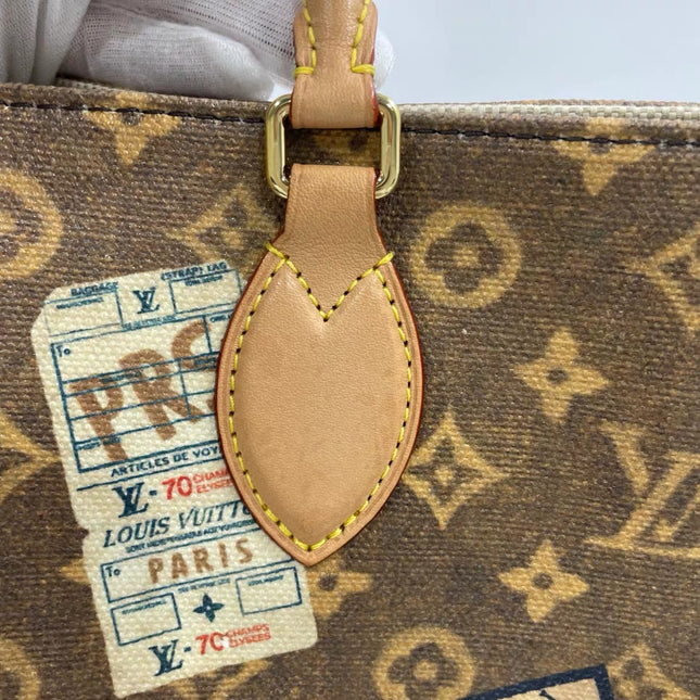 Sac cabas Louis Vuitton OnTheGo Large Hotel Labels Monogram Marron