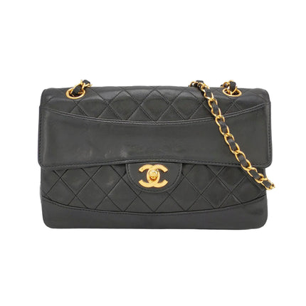 Chanel Classic Flap Vintage 1989 Black Lambskin Leather with 24k Gold Hardware-Luxbags