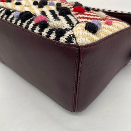 Loewe x Albers Puzzle Small Multicolor Woven Wool and Leather with Pompoms Crossbody Bag