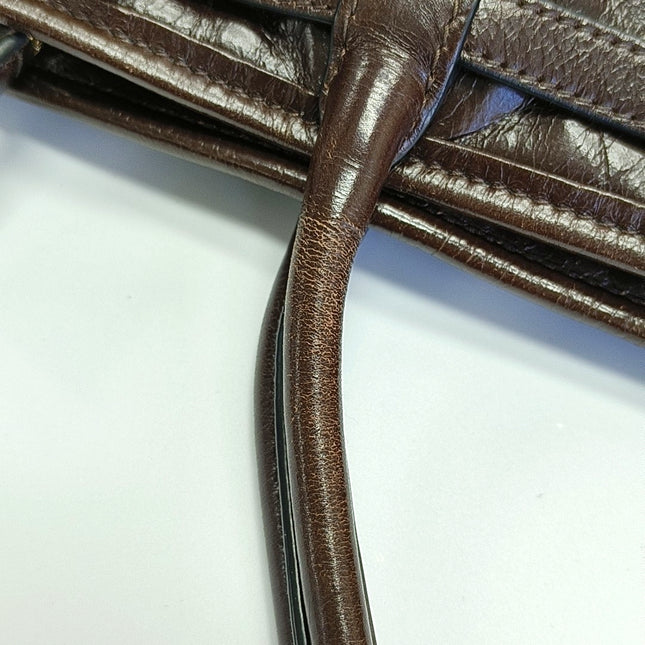 Prada Bonnie Medium Soft Lux Brown Shiny Calfskin Leather Shoulder Bag