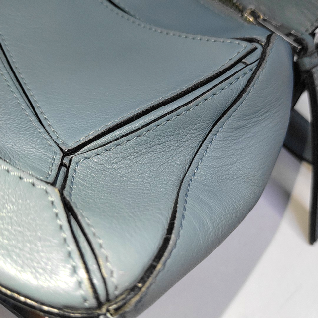 Loewe Puzzle Small Ash Blue Calfskin leather bag