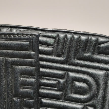 Fendi Baguette 1997 Re-edition 3D Embossed Black Leather Shoulder bag