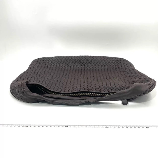 Bottega Veneta Veneta Hobo Maxi Dark Brown Lambskin Leather 52cm