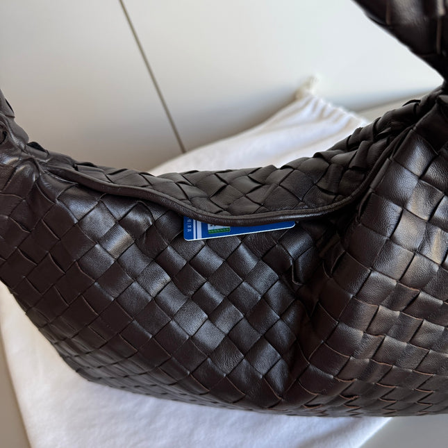 Bottega Veneta Hop Hobo Small Leather Chocolate Brown