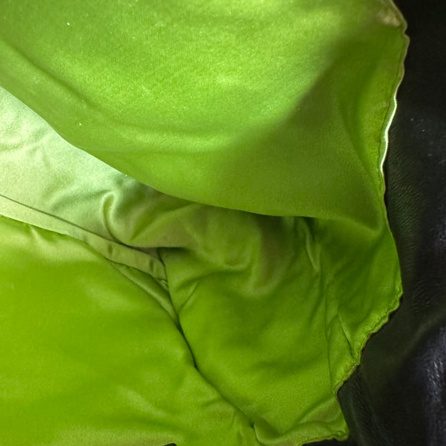 Fendi Mamma Baguette Black Lambskin Leather Green Enamel Buckle