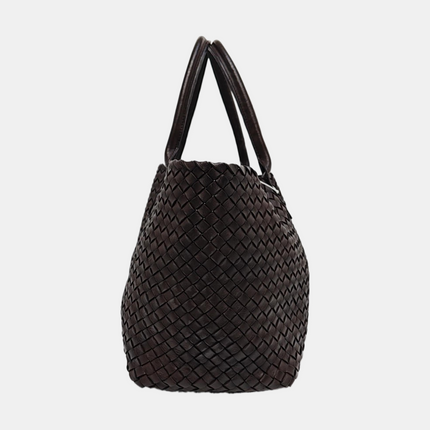 Bottega Veneta Cabat Tote Intreccio Leather Dark Chocolate Brown 40cm