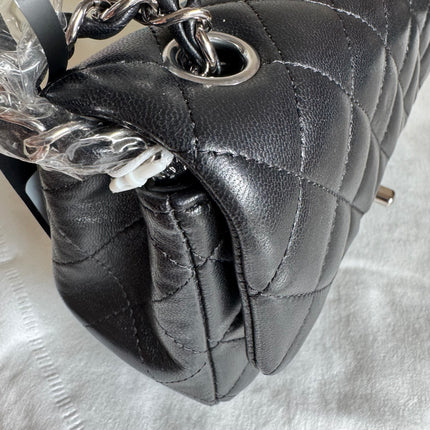 Chanel Classic Flap Mini Black Lambskin Silver Hardware