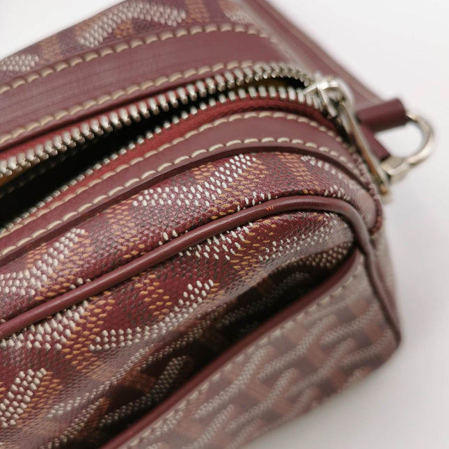 Sold Goyard Cap Vert Crossbody Goyardine Burgundy