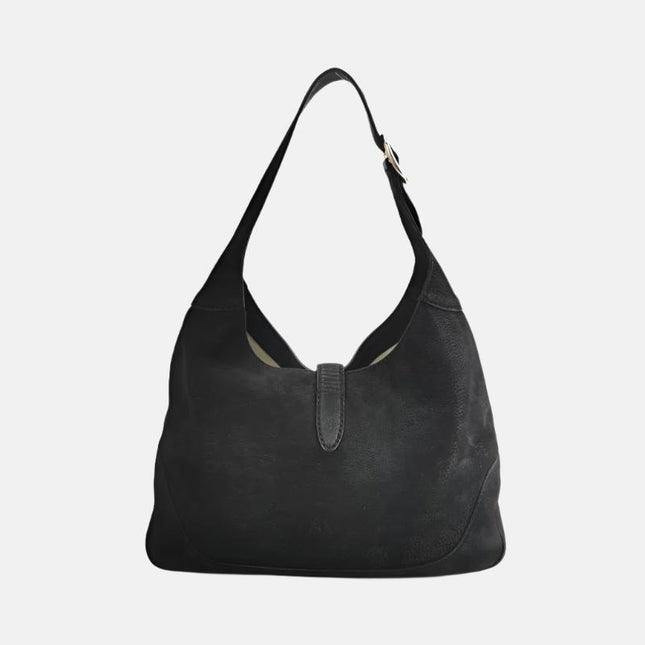 Gucci Jackie 1961 Medium Black Suede Leather Bag