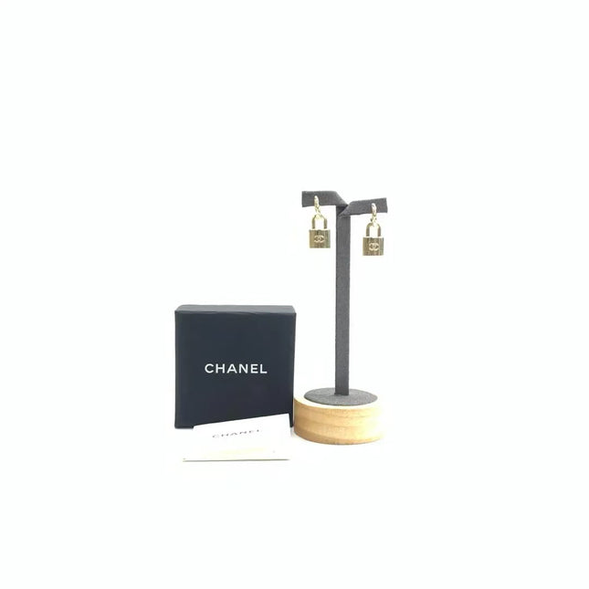 Chanel Padlock Gold-tone Earrings