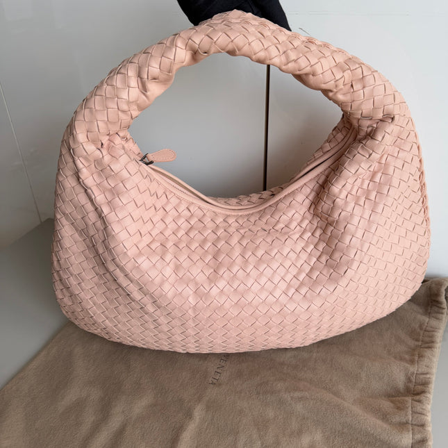Bottega Veneta Veneta Hobo Intrecciato Light Almond Pink Intrecciato Leather Bag 48cm-Luxbags