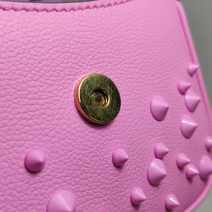 Versace La Medusa Mini Pink Studded Top Handle Bag