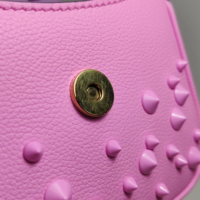 Versace La Medusa Mini Pink Studded Top Handle Bag