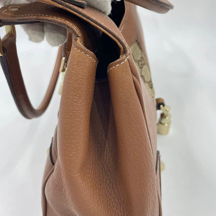 Gucci Piston Lock Brown Bardot Small Vintage Handbag