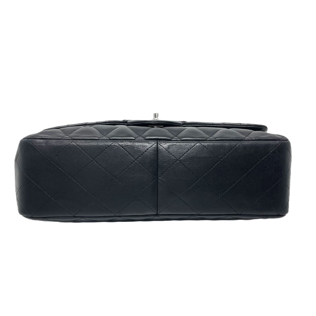 Sold Chanel Classic Flap Jumbo Large Black Lambskin Leather with Silver hardware