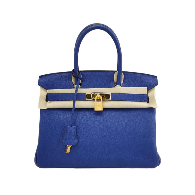Hermes Birkin 30 Togo 71 Bleu France Calfskin Gold Hardware 2014-Luxbags