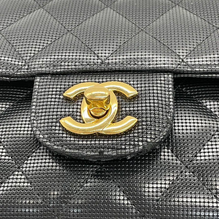 Chanel Classic Flap Medium 2016 Black Pixel Effect Calfskin Leather Gold Hardware