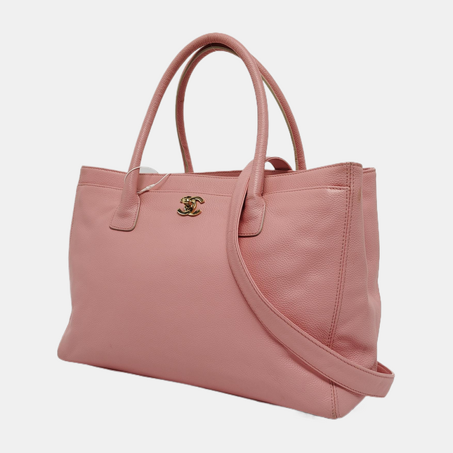 Chanel Cerf Executive Pink Caviar Leather Handbag Gold Hardware With Strap
