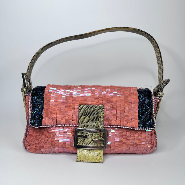 Sold Fendi Baguette Pink Glitter sequins