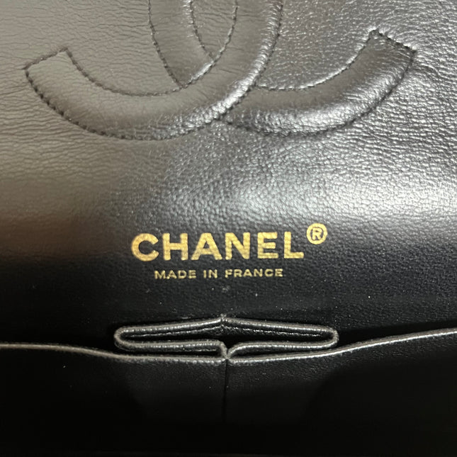 Chanel Classic Flap Medium Black Caviar Leather with 24k Gold Hardware, 2008
