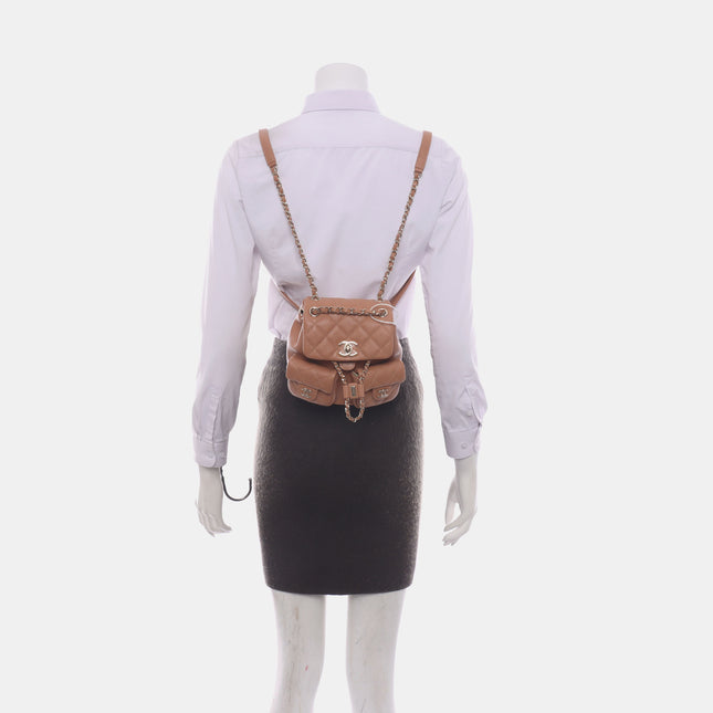 Sold Chanel 23P Small Duma Backpack Caramel Tan Caviar Leather