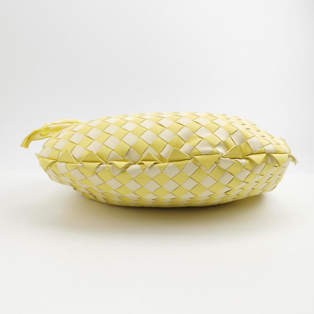 Bottega Veneta Teen Jodie Yellow White Checkered Intrecciato Leather