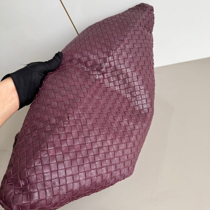 Bottega Veneta Maxi Convertible Tote Bag Wine Burgundy Leather Gold Hardware 50cm