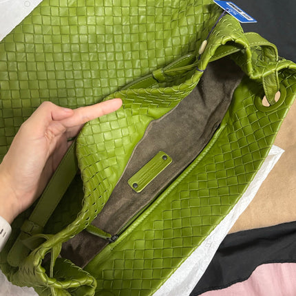 Bottega Veneta Garda Avocado Green Intrecciato Nappa Leather Large 33cm