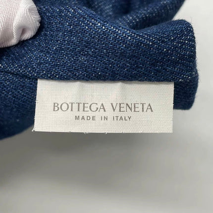 Bottega Veneta Hop Large Leather and Denim Intrecciato Navy Hobo Bag 55cm