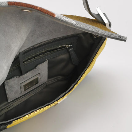 Fendi Baguette Blocks Abstract Pattern Glitter Sequin Shoulder bag