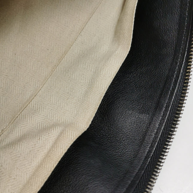 Loewe Puzzle Large Black Smooth Leather White Logo