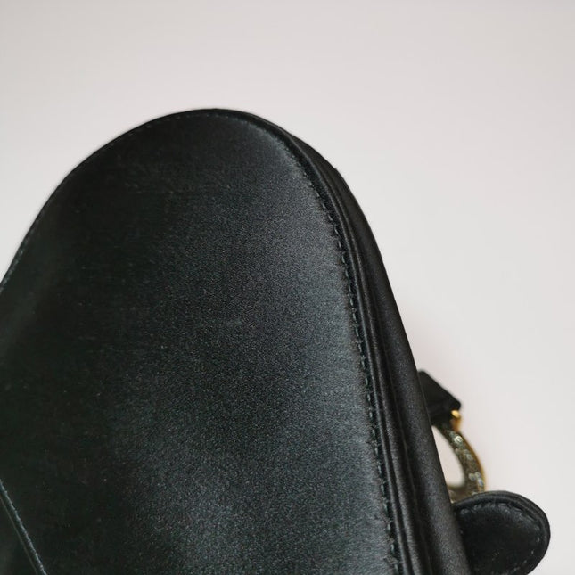 Dior Saddle Mini Silk Handbag Black with crystals