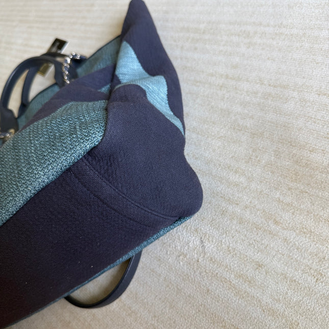 Chanel Deauville Tote Medium Navy Denim Top Handle