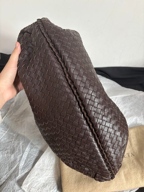 Bottega Veneta Belly Hobo Intreccio Leather Dark Chocolate Brown Large 55cm