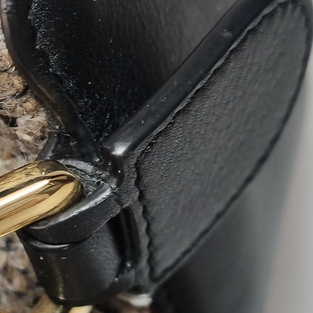 Loewe Puzzle Medium Brown Leather and Tweed Shoulder Bag