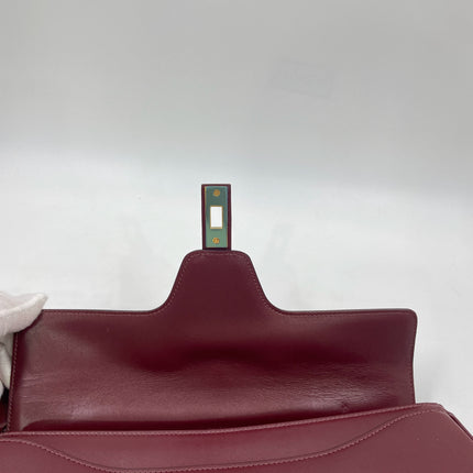Celine 16 Bag Medium Burgundy Smooth Calfskin Leather With Strap