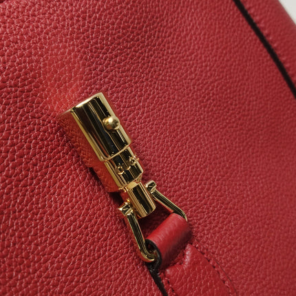 Gucci Jackie 1961 Small Red Pebbled Leather Shoulder Bag