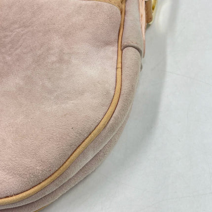 Dior Saddle Vintage Shoulder Bag Medium Shearling and Ostrich Leather Pink