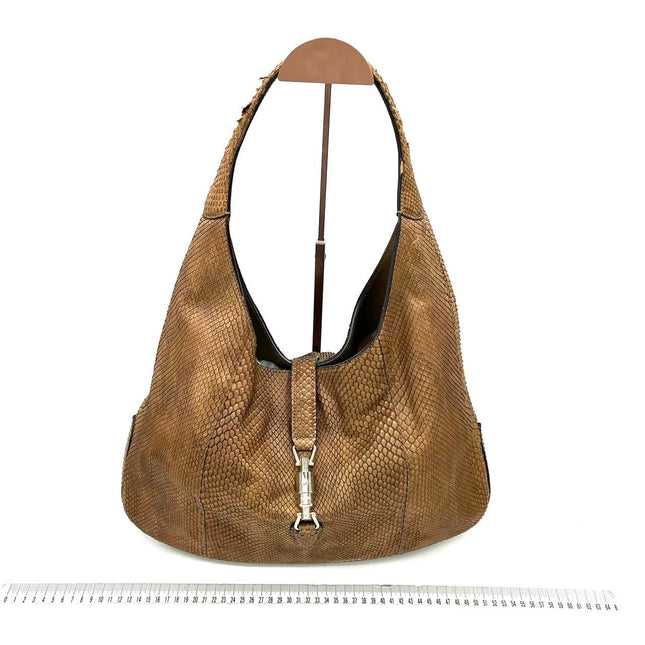 Gucci Jackie Brown Python Leather Gold Hardware