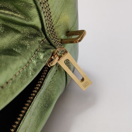 Loewe Amazona 29 Zip Around in Metallic Green Lambskin Leather