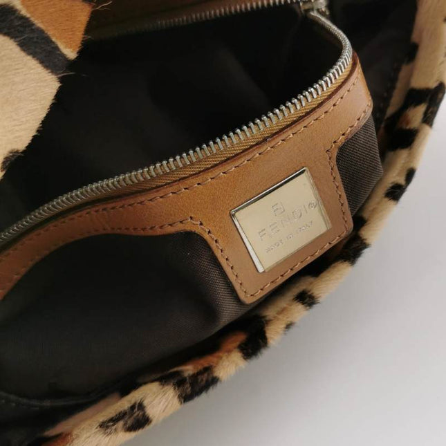 Fendi Baguette Pony hair in leopard print Brown