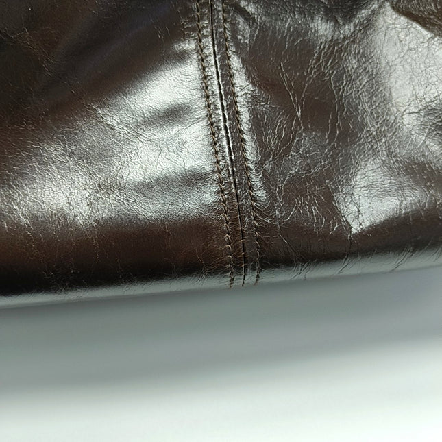 Prada Bonnie Medium Soft Lux Brown Shiny Calfskin Leather Shoulder Bag