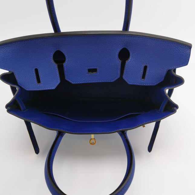 Hermes Birkin 30 Togo 71 Bleu France  Calfskin Gold Hardware 2014