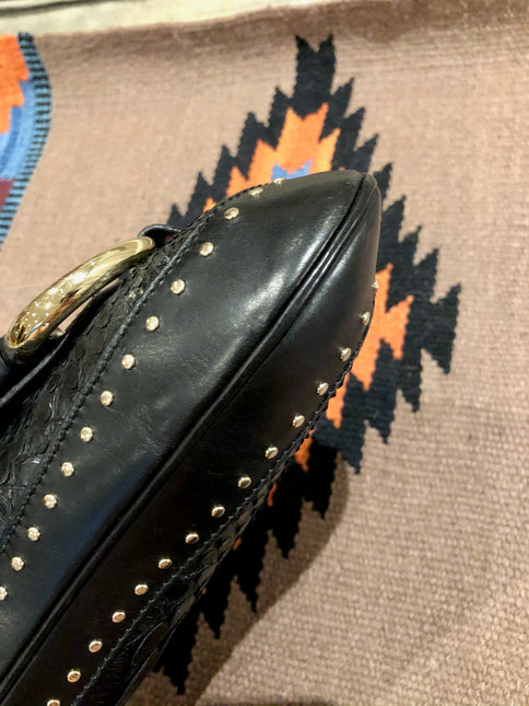 Gucci Horsebit 1955 Chain Shoulder bag Large Black Crocodile Leather