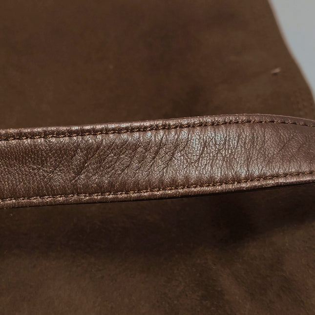 Loewe Flamenco Medium Brown Suede Leather Shoulder Bag 28cm