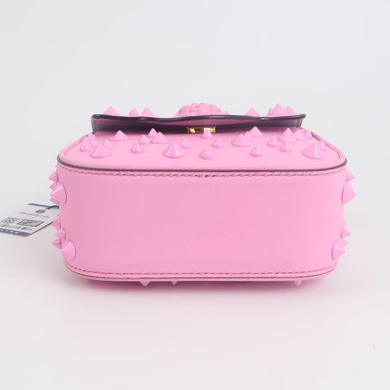 Versace La Medusa Mini Pink Studded Top Handle Bag